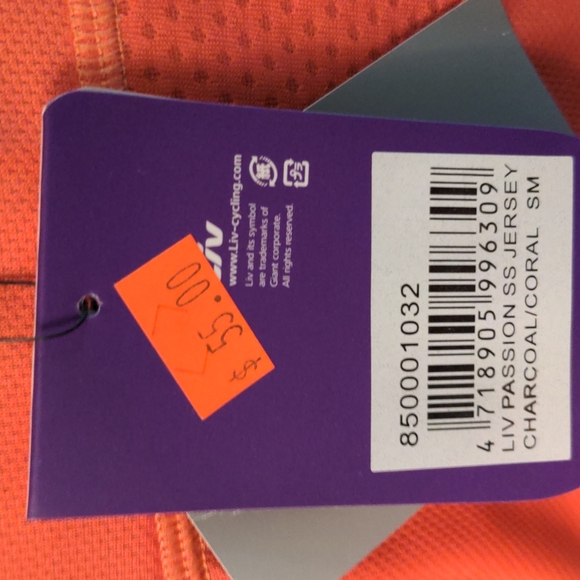 Liv TransTextura Biking Shirt - NWT - Coral and Black - Women's Small - Picture 5 of 8